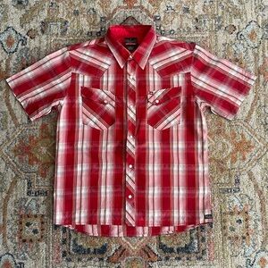 Quicksilver Red Plaid Men's Shirt